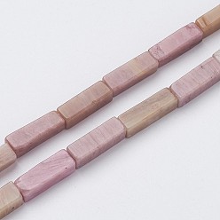 Родонит Природные родонит бисер нитей, кубоид, 13~13.5x3~5x3~5 мм, отверстие : 0.5 мм, около 29~31 шт / нитка, 15.3~15.7 дюйм (390~400 мм)