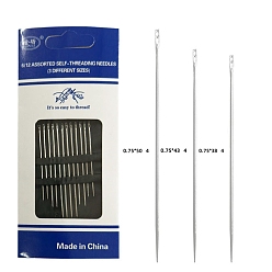 Платина Иглы из железной пряжи, тупые иглы с большим ушком, для вышивки крестом, вязание, вышивка лентами, платина, 38~50x0.75 мм, 12 шт