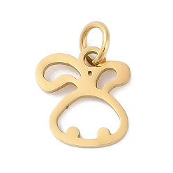 Кролик 304 подвески из нержавеющей стали, двенадцать талисманов по китайскому зодиаку, с целью перехода в кольце, кролик, 11x10.5x0.9 мм, отверстие : 3.1 мм