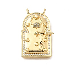 Настоящее золото 18K Латунные микро проложить кубического циркония подвески, Баб Мансур, реальный 18 k позолоченный, 33.5x22x7.5 мм, отверстие : 2.5 мм