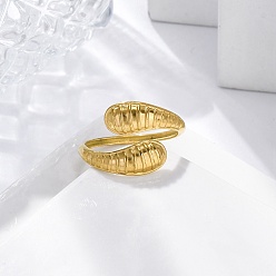 Золотой Каплевидные 304 открытые манжеты из нержавеющей стали для женщин, золотые, 14 мм, внутренний диаметр: 18 мм