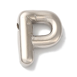 Letter P Не тускнеющие 304 подвески из нержавеющей стали, буквенное очарование, Письмо P, 19x15x5 мм, отверстие : 2.5x2 мм