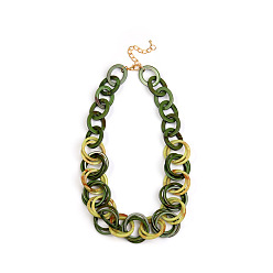 Светло-зеленый Коричневый Акриловые кольца с овальными звеньями цепочки, золотые, оливковый, 22.05 дюйм (56 см)