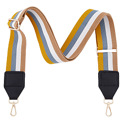 (932FM) Темно-синий аква-матовый с подкладкой Регулируемые лямки для сумки из полиэстера с полосатым узором, с поворотной застежкой из сплава, темно-золотистые, 92~150 см