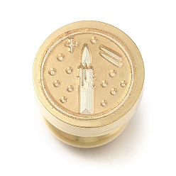 Другие Рождественская золотистая сургучная печать латунные штампы головки, для сургучной печати, свеча, 15x14 мм, отверстие : 7 мм