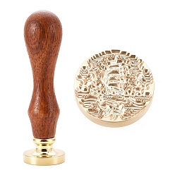 Whale Brass Wax Sealing Stamp, with Wood Handle for Post Decoration DIY Card Making, Whale Pattern, 89.5x25.5mm