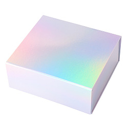 Разноцветный Складные прямоугольные подарочные футляры для хранения бумаги, шкатулки для хранения ювелирных изделий с магнитными крышками, красочный, 20x18.2x8.3 см