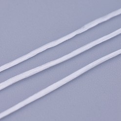 White Strong Stretchy Beading Elastic Thread, Flat Crystal Jewelry String for Jewelry Making, White, 0.8mm, about 10.93 yards(10m)/roll