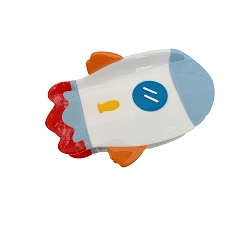 Красный Заколки для волос с когтями из ацетата целлюлозы (смола), ракета, аксессуары для волос для женщин и девочек, красные, 84x52 мм