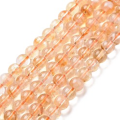 Citrine Natural Citrine Beads Strands, Round, 6x6mm, Hole: 1mm, about 62pcs/strand, 15.5 inch