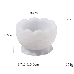 White DIY Silicone Storage Bowl Molds, Resin Casting Molds, Clay Craft Mold Tools, White, 65x97mm