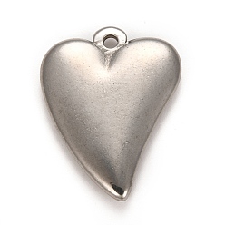 Нержавеющая Сталь Цвет Устойчивые к потускнению 304 подвески из нержавеющей стали, сердце, цвет нержавеющей стали, 22x17x3 мм, отверстие : 1.5 мм