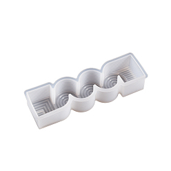 White DIY Silicone Candle Molds, for Scented Candle Making, Wave Pillar, White, 14.4x4.5x2.8cm
