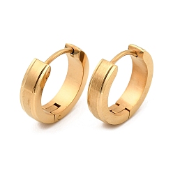 Золотой 304 серьги из нержавеющей стали для женщин, с 316 ушными шпильками из хирургической нержавеющей стали, ионное покрытие (ip), кольцо, золотые, 16x4 мм