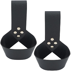 Черный Ножны для ножей и мечей из искусственной кожи, держатель поясного ремня, аксессуары для ретро средневекового костюма, Сплав с поиска, чёрные, 140x102x8.5 мм