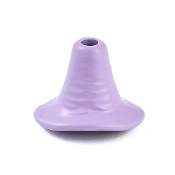 Лиловый Тема Хэллоуина окрашенные распылением бусины из сплава, без свинца и без кадмия, ведьма шляпа, сирень, 8.5x11x8.5 мм, отверстие : 1.6 мм