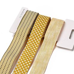 (932FM) Темно-синий аква-матовый с подкладкой 9 ярдов 3 стилей полиэфирной ленты, для поделок своими руками, бантики для волос и украшение подарка, имбирная цветовая палитра, темно-золотистые, 1~1-1/8 дюйм (25~28 мм), около 3 ярдов / стиль