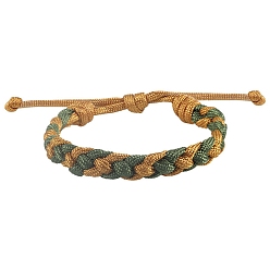 (932FM) Темно-синий аква-матовый с подкладкой Регулируемые браслеты из плетеного полиэфирного шнура для мужчин и женщин, темно-золотистые, периметр: 7-1/8~10-1/4 дюйм (18~26 см)