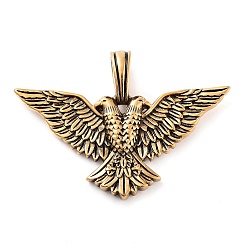 Античное Золото Ионное покрытие (ip) 304 подвески из нержавеющей стали, очарование птицы, античное золото , 49x35x4 мм, отверстие : 4.8x7 мм