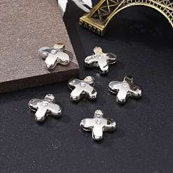 Letter X Letter Slider Beads for Watch Band Bracelet Making, Platinum Plated Alloy Crystal Rhinestone Slide Charms, Cadmium Free & Nickel Free & Lead Free, Letter.X, 11~13x9~11.5x4~5mm, Hole: 7.5~8x1mm