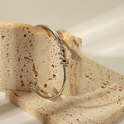 Нержавеющая Сталь Цвет 304 женские браслеты-манжеты из нержавеющей стали, цвет нержавеющей стали, 1/4 дюйм (0.5 см), внутренний диаметр: 2-1/2 дюйм (6.3 см)