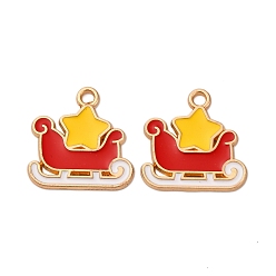 Звезда Рождественские эмали сплава подвески, золотые, звезда, 19.5x18.5x1.5 мм, отверстие : 2 мм