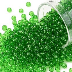 (7) Transparent Peridot TOHO Round Seed Beads, Japanese Seed Beads, (7) Transparent Peridot, 8/0, 3mm, Hole: 1mm, about 222pcs/bottle, 10g/bottle