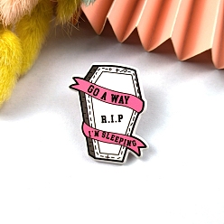 Другие Акриловые подвески серии Хэллоуин, слово иди, я сплю, гроб, 38x35 мм