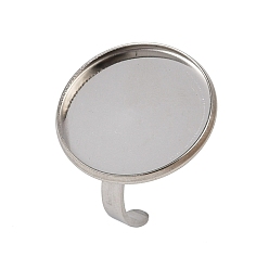 Нержавеющая Сталь Цвет 304 компоненты манжетного кольца из нержавеющей стали, настройки кольца чашки безеля, плоско-круглые, цвет нержавеющей стали, лоток : 22 мм, 3 мм, регулируемый