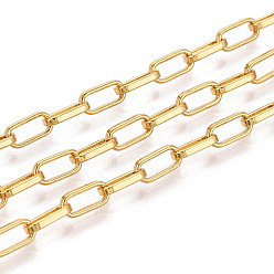 Золотой Латунные скрепки, несварные, с катушкой, овальные, золотые, 7.5x4x1 мм, около 32.81 футов (10 м) / рулон