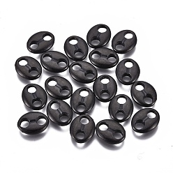 Electrophoresis Black 304 соединительные звенья овальные нержавеющие, ионное покрытие (ip), кофейный боб, электрофорез черный, 8.3x10.5x2.4 мм, отверстие : 2.8 мм