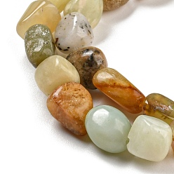 Xiuyan Jade Natural Jade Bead Strands, Xiuyan Jade, Nuggets, 5~7X5~7mm, Hole: 1mm, about 15.7 inch