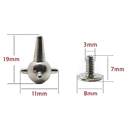 Platinum Alloy Decorative Buttons, Meteor Hammer, Platinum, 1.9x1.1cm