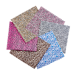 Gemischte Farbe Baumwollstoff mit Leopardenmuster, für Patchwork, Taschentuch an Patchwork nähen, Gemischte Farbe, 50x50x0.01 cm, 6 Farben, 1 Blatt / Farbe, 6 Blätter / Satz.