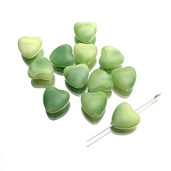 Зеленый лайм 10шт. градиентные цветные непрозрачные акриловые бусины, сердце, зеленый лайм, 12x12 мм
