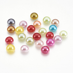 Mixed Color ABS Plastic Imitation Pearl Cabochons, Half Round, Mixed Color, 8x4mm
