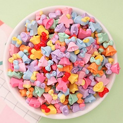 (52) Непрозрачная лаванда Непрозрачные кабошоны из смолы, колокольчик с бантом, разноцветные, 13x11x6.5 мм