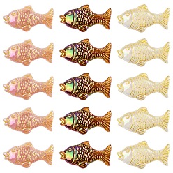 (52) Непрозрачная лаванда 20 шт. непрозрачные акриловые бусины с покрытием, золотой металл обвитыми, рыба, разноцветные, 18x34x8 мм, отверстие : 2.8 мм