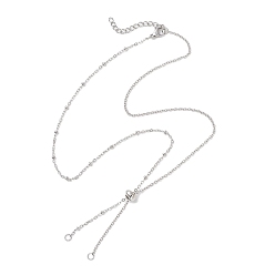 Нержавеющая Сталь Цвет 304 изготовление ожерелий со слайдером из нержавеющей стали, не тускнеет, цвет нержавеющей стали, 18.90 дюйм (48 см)