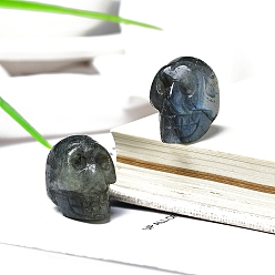 Лабрадорита Украшения для демонстрации черепов из натурального лабрадорита, украшение домашнего офиса, 23x19 мм