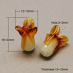 Шоколадный Бусины лэмпворк , растительный, цвет шоколада, 18~20x13~15x13~15 мм, отверстие : 2~3 мм