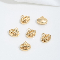 Настоящее золото 14K Латунные подвески, прелести тако, реальный 14 k позолоченный, 9x9.5x4.5 мм, отверстие : 1.4 мм