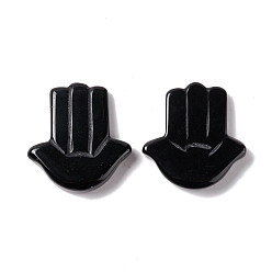 Обсидиан Природные обсидиановые кабошоны, хамса рука, 37x32.5x7~8 мм