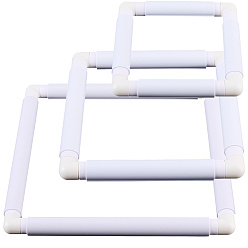 Белый 3 стили 3 пластиковые пяльцы для вышивки крестом, аксессуары для швейных инструментов, квадратный, белые, 160~287x160~287x23~23.5 мм, Внутренний диаметр: 114.5~245x114.5~345 м