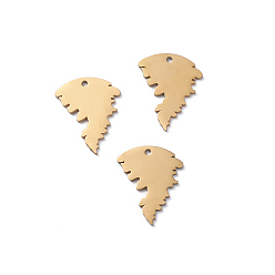 Золотой Ионное покрытие (ip) 304 подвески из нержавеющей стали, ручная полировка, очарование торнадо, золотые, 24.5x20x1.4 мм, отверстие : 1.8 мм