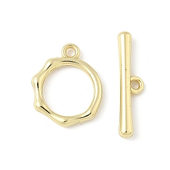 Золотой Застежка тоггл из сплава, без кадмия и без свинца, стойки покрытие, кольцо, золотые, Кольцо: 16x13x2.5 mm, отверстие : 1.5 мм, бар: 5x20x2.5 mm, отверстие : 1.5 мм