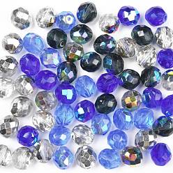 (52) Непрозрачная лаванда Полированные чешские стеклянные бусины, граненые, ананас, разноцветные, 10x10 мм, отверстие : 1.4 мм, около 60 шт / упаковка