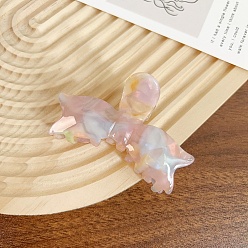 Pink Заколки для волос в форме когтей из ацетата целлюлозы, аксессуары для волос для женщин и девочек, бантом, розовые, 46x80 мм