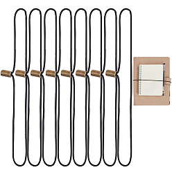 Черный 20шт. полиэстеровая резинка для блокнота для путешествий, замена ремешков соединительной ленты для журналов, со сплавом мозг заканчивается, чёрные, 21.5 см