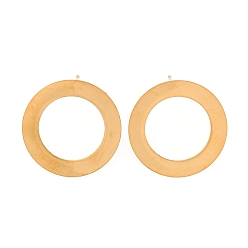 Золотой 304 Выводы серьги из нержавеющей стали шпилька, плоско-круглые, ионное покрытие (ip), золотые, 21 мм, внутренний диаметр: 14 мм, штифты : 1 мм
